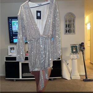 Diva shiny sequined romper